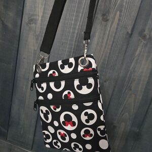 Disney Black and White Crossbody Bag with Red Accents